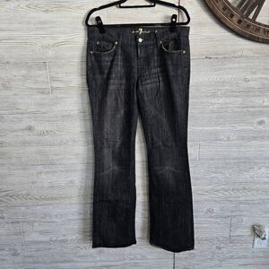7 For All Mankind Bootcut Black Jeans Womens SZ 31 Y2K